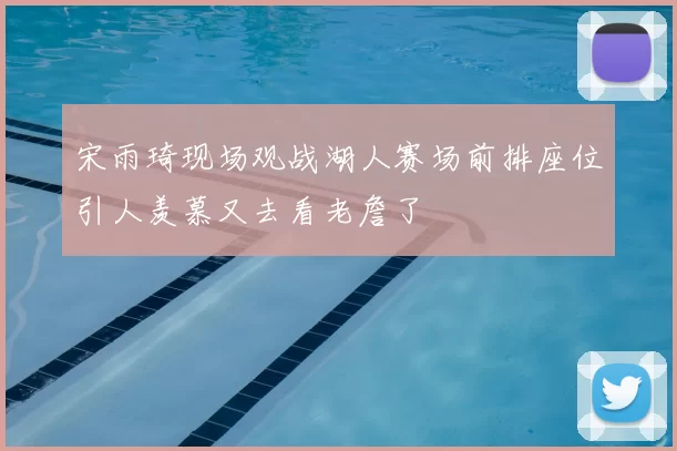 宋雨琦现场观战湖人赛场前排座位引人羡慕又去看老詹了