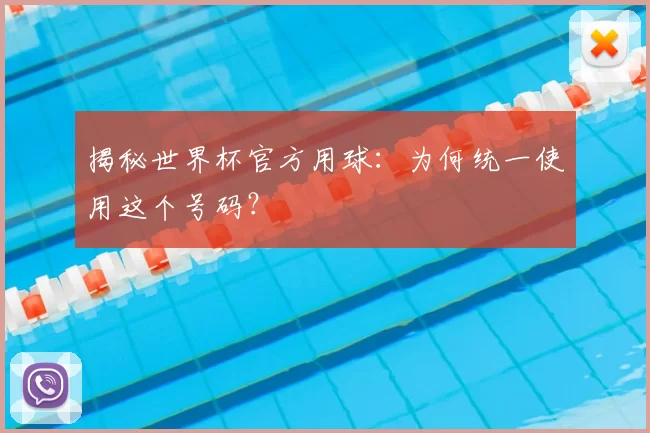 揭秘世界杯官方用球:为何统一使用这个号码?
